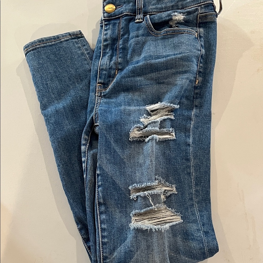 American Eagle Outfitters Blue Ripped Boyfriend Jeans
